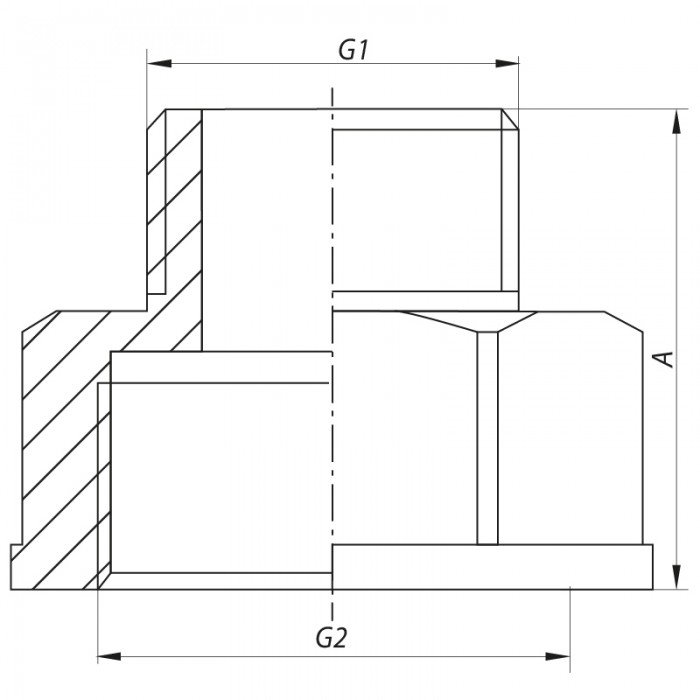 Переходник (коннектор) 1/2"х1" Koer KF.A0610 (KF0048) Переходник (коннектор) 1/2"х1" Koer KF.A0610 (KF0048)