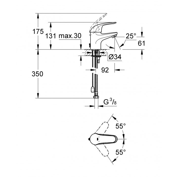 Смеситель для раковины S-размера Grohe Euroeco New (32881000)
