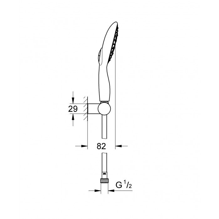 Душевой набор с держателем, 4 режима струи Grohe Power&Soul (27742000)