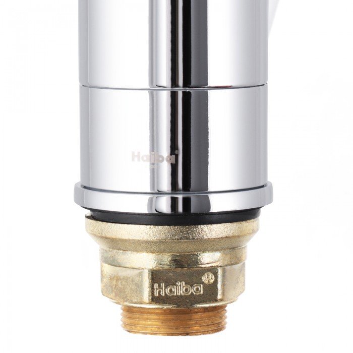 Смеситель для умывальника Haiba Magic 555 (15 см) с черной ручкой (HB0671) Смеситель для умывальника Haiba Magic 555 (15 см) с черной ручкой (HB0671)