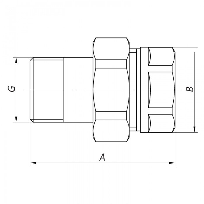 Сгон американка (хром) 1/2" прямой Koer KR.341.chr (KR2702) Сгон американка (хром) 1/2" прямой Koer KR.341.chr (KR2702)
