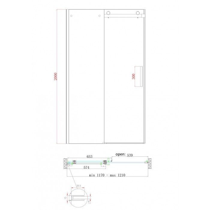 Двері в нішу Koer SR SD01-120x200-TR-12 прозоре скло Easy Clean 8мм, матове золото (KR5377) Двері в нішу Koer SR SD01-120x200-TR-12 прозоре скло Easy Clean 8мм, матове золото (KR5377)