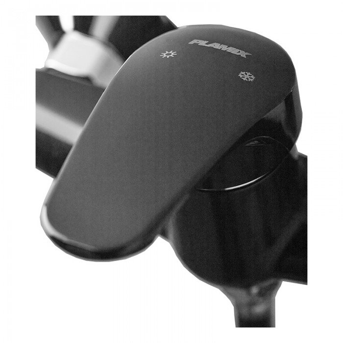 Змішувач для душу Plamix Afina-003 SET Black (зі шлангом, лійкою та кронштейном) (PM0646) Змішувач для душу Plamix Afina-003 SET Black (зі шлангом, лійкою та кронштейном) (PM0646)