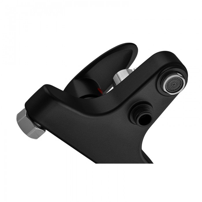 Смеситель для ванны Plamix CEZAR-009 EURO SET Matte black, со шлангом, лейкой и кронштейном (PM0693 Смеситель для ванны Plamix CEZAR-009 EURO SET Matte black, со шлангом, лейкой и кронштейном (PM0693