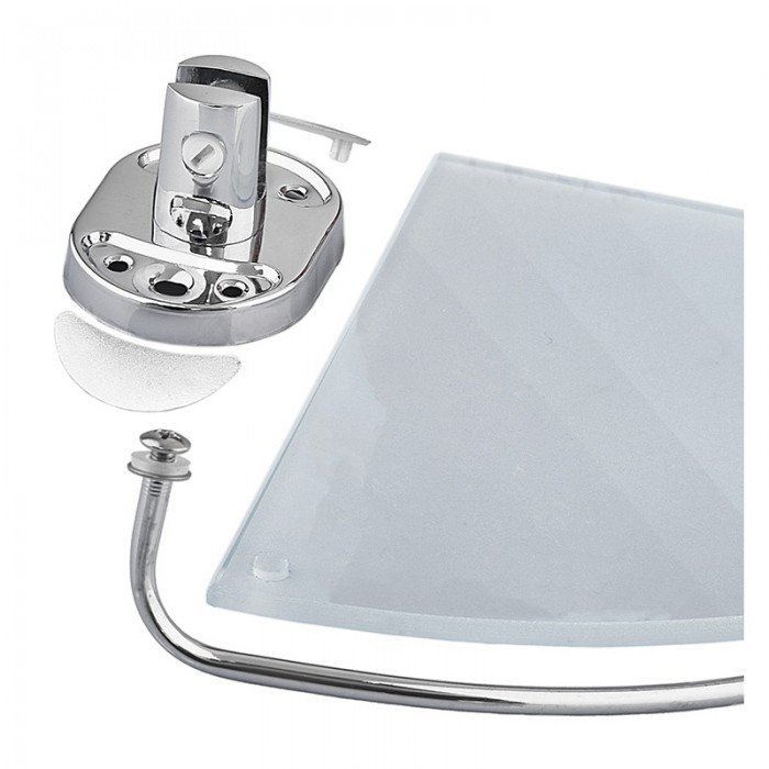 Полиця кутова з обмежувачем (скло) Zerix AFB-0107-1 (ZX5073)