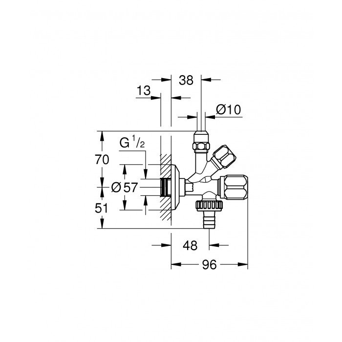 Угловой вентиль Grohe (22036000)