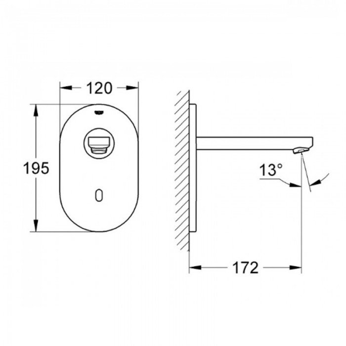Монокран на одну воду сенсорный, Bluetooth, скрытый монтаж Grohe Euroeco Cosmopolitan E (36410000) Монокран на одну воду сенсорный, Bluetooth, скрытый монтаж Grohe Euroeco Cosmopolitan E (36410000)