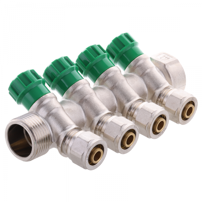 Колектор вентильний з фитингом Koer KR.1124-4 1"x4 ways (KR2834) Колектор вентильний з фитингом Koer KR.1124-4 1"x4 ways (KR2834)