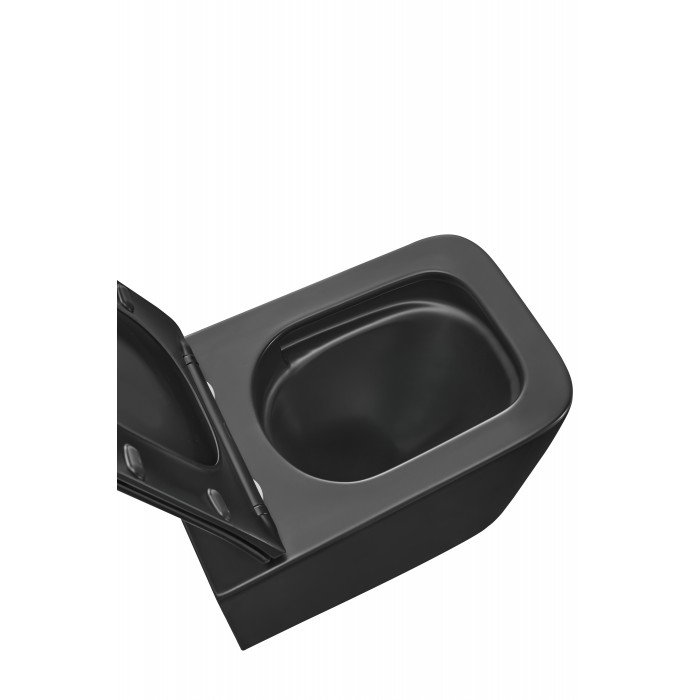 Унитаз подвесной Mixxus Premium QUADRO-0301-T3 BLACK 490х340х360mm, система смыва TORNADO 3.0 (MP65