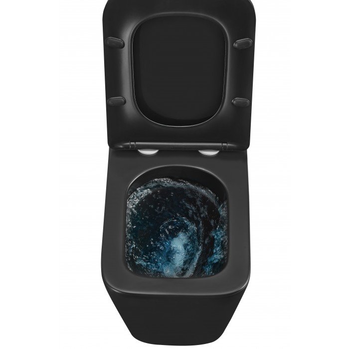 Унитаз подвесной Mixxus Premium QUADRO-0301-T3 BLACK 490х340х360mm, система смыва TORNADO 3.0 (MP65
