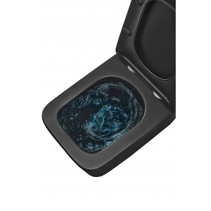 Унитаз подвесной Mixxus Premium QUADRO-0301-T3 BLACK 490х340х360mm, система смыва TORNADO 3.0 (MP65