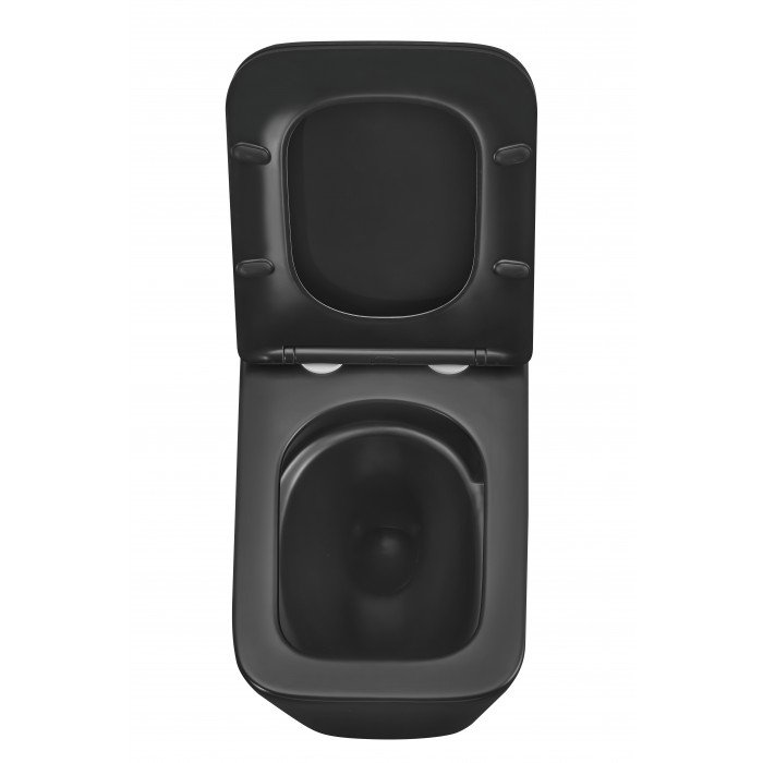 Унитаз подвесной Mixxus Premium QUADRO-0301-T3 BLACK 490х340х360mm, система смыва TORNADO 3.0 (MP65
