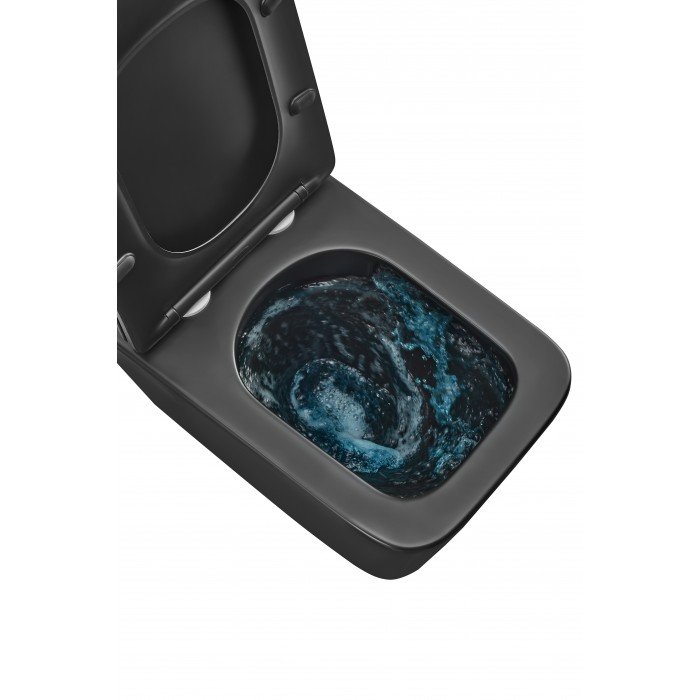 Унитаз подвесной Mixxus Premium QUADRO-0301-T3 BLACK 490х340х360mm, система смыва TORNADO 3.0 (MP65