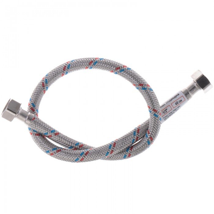 Гибкий шланг для подключения воды гайка 1/2'' - гайка 1/2'' (60 см) Zerix (ZX1552)