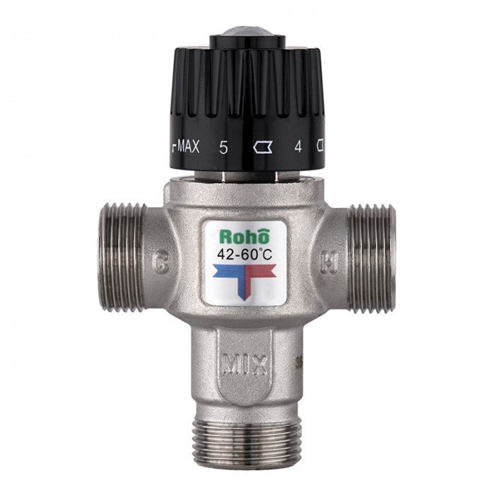 Клапан змішувальний Roho R1208-075 - 3/4" ЗР термостатичний (42-60*C) (RO1023)