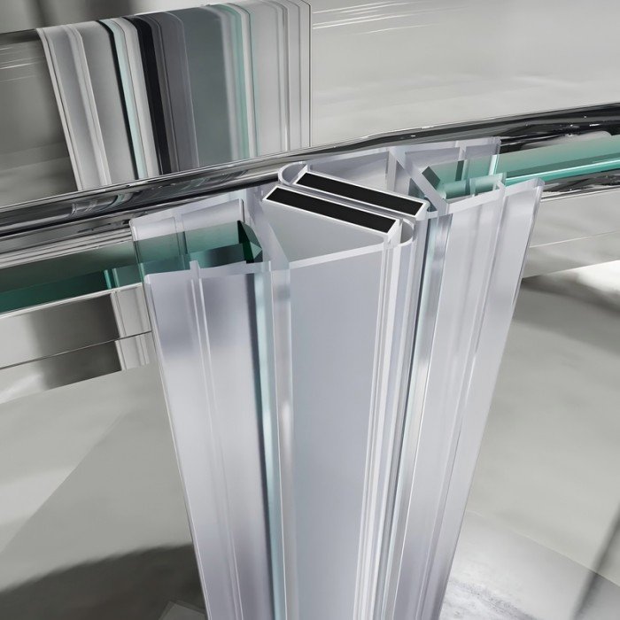 Душевая кабина без поддона Koer SR SC04-100x100x195-TR-01 прозрачное стекло Easy Clean 5мм, хром (K