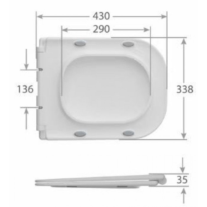 Сидение-крышка для унитаза Mixxus SEAT COVER WAVE-2001 с микролифтом 430х338х35mm (MI6693)