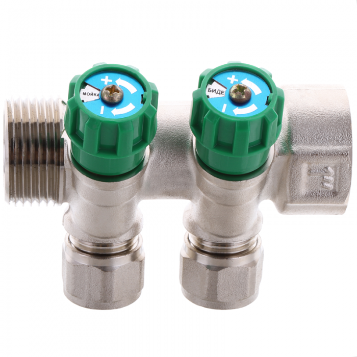 Колектор вентильний з фитингом Koer KR.1124-2 1"x2 ways (KR2832) Колектор вентильний з фитингом Koer KR.1124-2 1"x2 ways (KR2832)