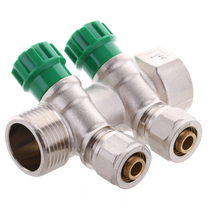 Колектор вентильний з фитингом Koer KR.1124-2 1"x2 ways (KR2832) Колектор вентильний з фитингом Koer KR.1124-2 1"x2 ways (KR2832)