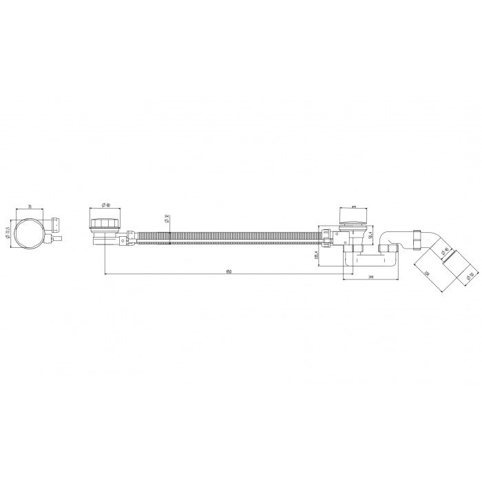 Сифон для ванни Koer BD-04-07 напівавтоматичний з переливом, без ревізії (Колір графітовий) 1 1/2'' (KR5444) Сифон для ванни Koer BD-04-07 напівавтоматичний з переливом, без ревізії (Колір графітовий) 1 1/2'' (KR5444)