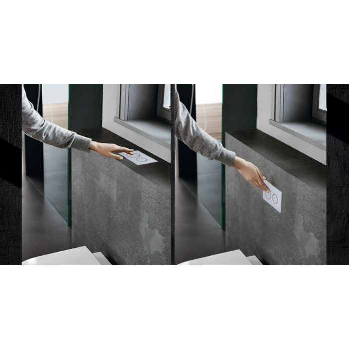 Панель смыва Koer KT-0605-03 220x140x12mm пластиковая, кнопка круглая (KR5316)