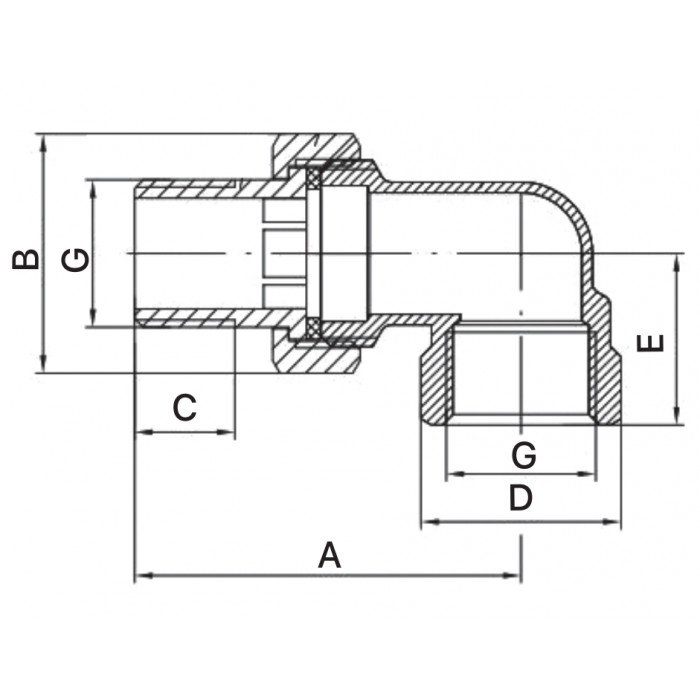 Сгон американка угловой Europroduct EP.0422 - 1/2" (EP6059) Сгон американка угловой Europroduct EP.0422 - 1/2" (EP6059)