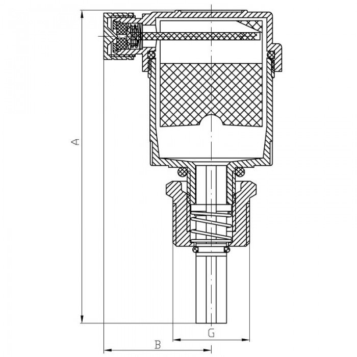 Повітровідвідник автоматичний прямий із зворотним клапаном KOER KR.1246 - 1/2