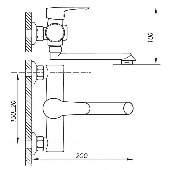 Смеситель для ванны Zerix PUD3 045 (ZX2790) Смеситель для ванны Zerix PUD3 045 (ZX2790)