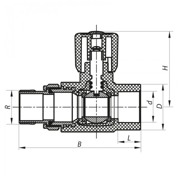 Кран радиаторный 20x1/2 прямой PPR Koer K0159.PRO (KP0204) Кран радиаторный 20x1/2 прямой PPR Koer K0159.PRO (KP0204)