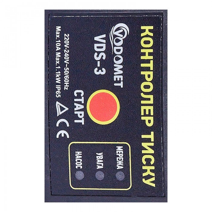 Контроллер давления Vodomet VDS-3 электронный для насоса до 1,1 кВт, угловой 1", с кабелем (VO4201)