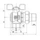 Кран с американкой Roho R106-075B - 3/4" угловой (RO0114)