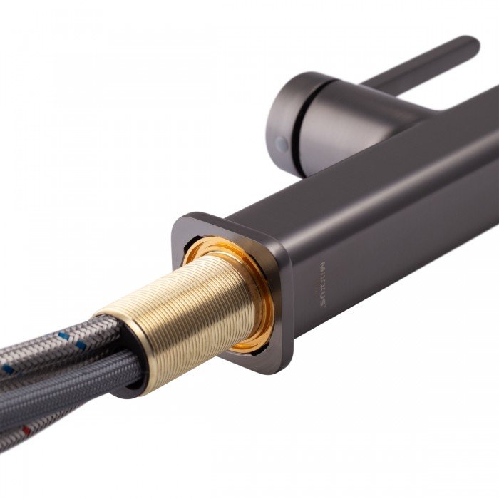 Смеситель для кухни с выдвижным изливом Mixxus Premium HAMMER 014 GRAPHITE (MI6955)