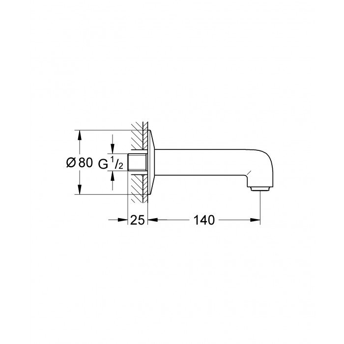 Излив для ванны Grohe BauClassic Neutral (13258000) Излив для ванны Grohe BauClassic Neutral (13258000)