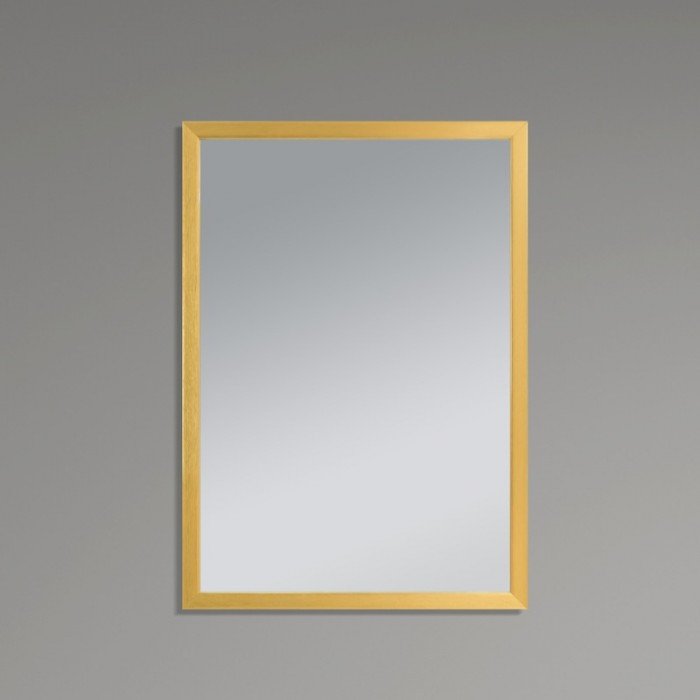 Зеркало настенное Zerix FONTE MRZ09-70x85-Reverse GOLD прямоугольное в золотой раме (ZX5639)