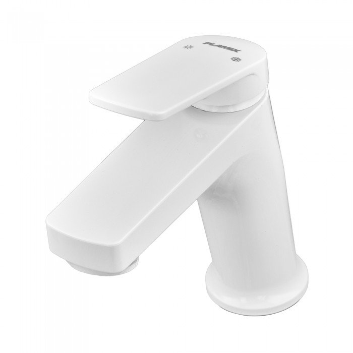Змішувач для умивальника Plamix Lucas-001 SET White з підведенням (PM0706) Змішувач для умивальника Plamix Lucas-001 SET White з підведенням (PM0706)