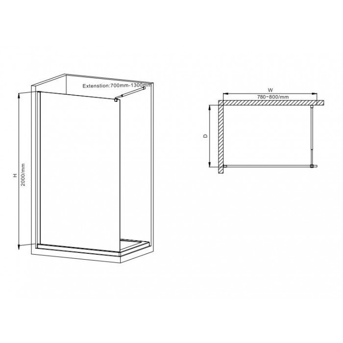 Душевая перегородка Mixxus Premium FLAT SP02-80x200-TR Black Walk-In прозрачное стекло 8мм (MI6854) Душевая перегородка Mixxus Premium FLAT SP02-80x200-TR Black Walk-In прозрачное стекло 8мм (MI6854)
