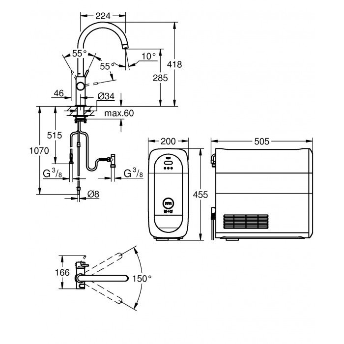 Система фильтров для питьевой воды со смесителем Grohe Blue Home Connected (31455001)