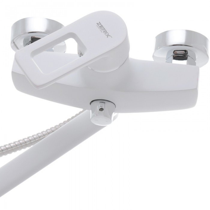 Смеситель для ванны Zerix Z2230-7 белый (ZX0359)