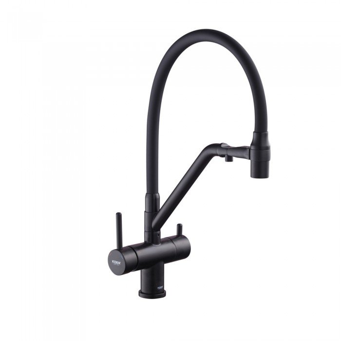 Кухонний змішувач з силік. виливом і вих. для питної води KOER KB-72006-05 (KR3380)