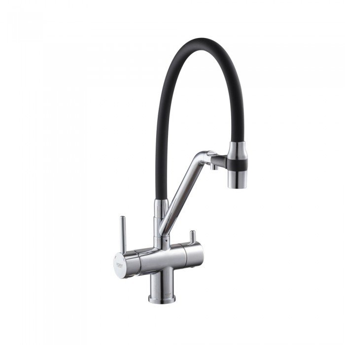 Кухонный смеситель с силик. изливом и вых. для питьевой воды KOER KB-72006-01 (KR3379)