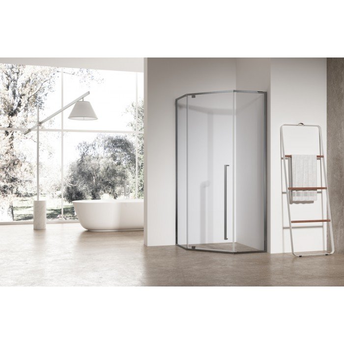 Душова кабіна без піддону Koer SR SC06-90x90x200-TR-07 прозоре скло Easy Clean 8мм, графіт (K