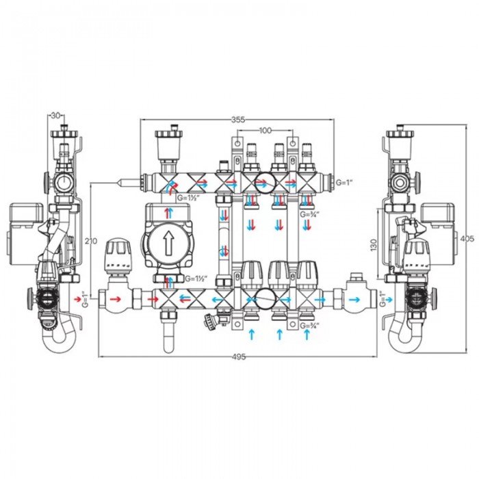 Колектор з вбудованим зміш. вузлом Koer KR.S1012-2 1 "х2 SUS304 і євроконус 3/4-16 (KR2935) Колектор з вбудованим зміш. вузлом Koer KR.S1012-2 1 "х2 SUS304 і євроконус 3/4-16 (KR2935)