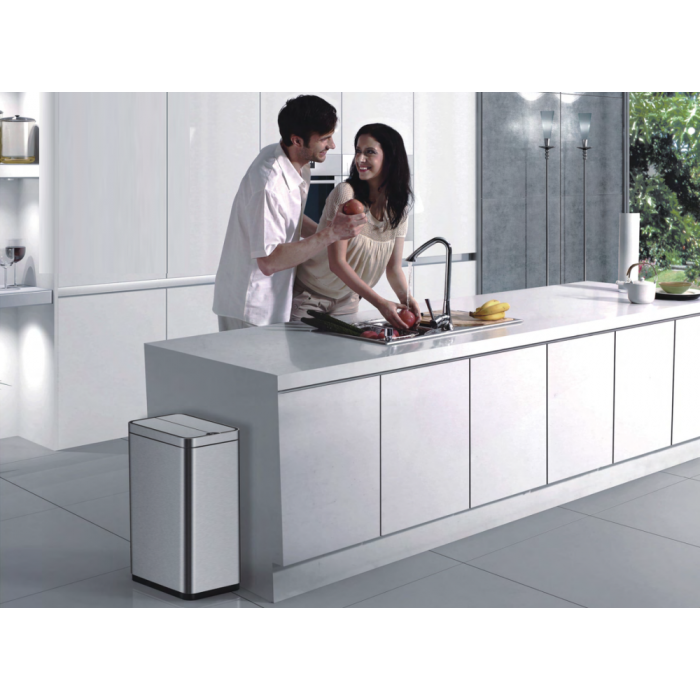 Відро для сміття сенсорне прямокутне Koer TC-020112-02 12 л колір нержавійка (KR5582)