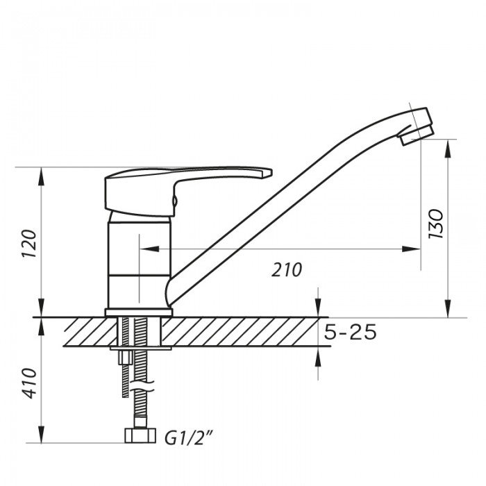 Смеситель для кухни Zerix PED-A 270 (ZX0061)