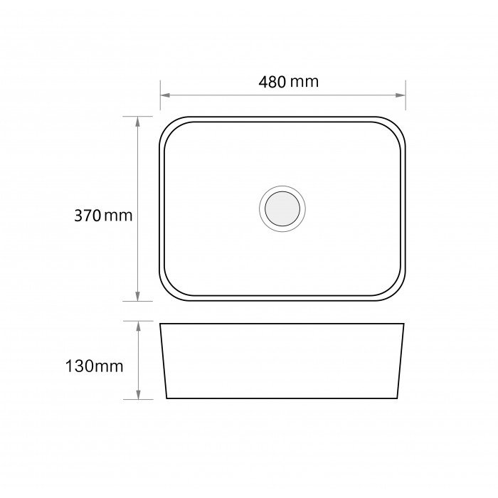Раковина накладна Mixxus Premium QUADRO-0103 480х370х130mm (MP6514) Раковина накладна Mixxus Premium QUADRO-0103 480х370х130mm (MP6514)