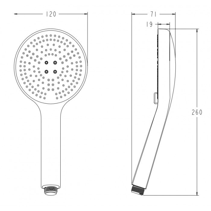 Лейка для душа Koer KP-0406-01 3 функции (Цвет хром) (KR5410)