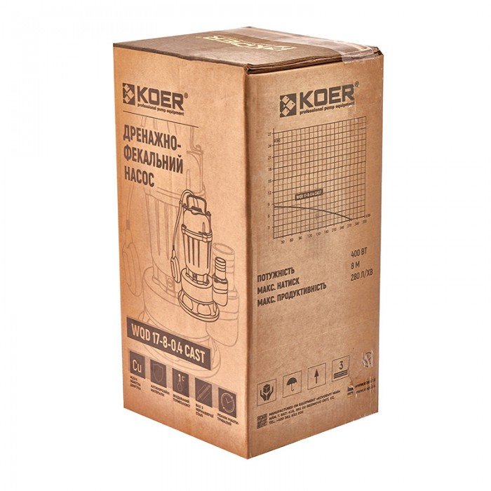 Насос дренажно-фекальный Koer WQD 17 (корпус чугун) (KP2892)