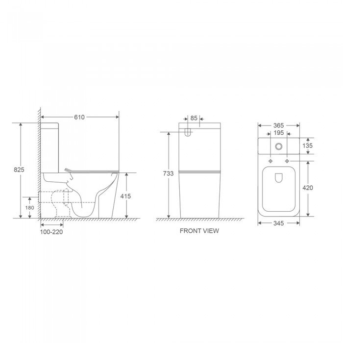 Унитаз-компакт Mixxus Premium Quadro-0401-R 610x365x825mm, система смыва RIMLESS (MP6457) Унитаз-компакт Mixxus Premium Quadro-0401-R 610x365x825mm, система смыва RIMLESS (MP6457)