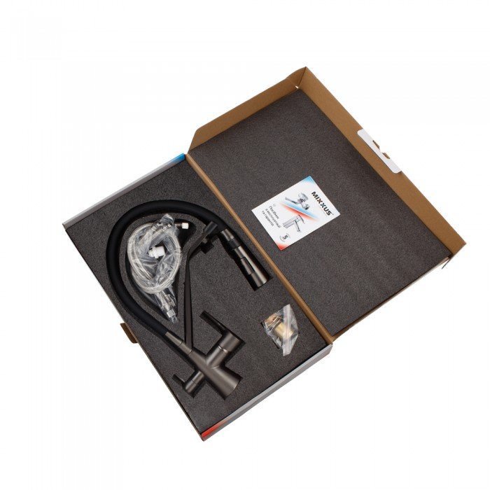 Смеситель для кухни Mixxus Premium Magnet 021 GRAPHITE REFL.BLACK (MI6975)