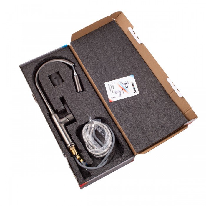 Смеситель для кухни с выдвижным изливом Mixxus Premium PULL 014 GRAPHITE (MI6959) Смеситель для кухни с выдвижным изливом Mixxus Premium PULL 014 GRAPHITE (MI6959)